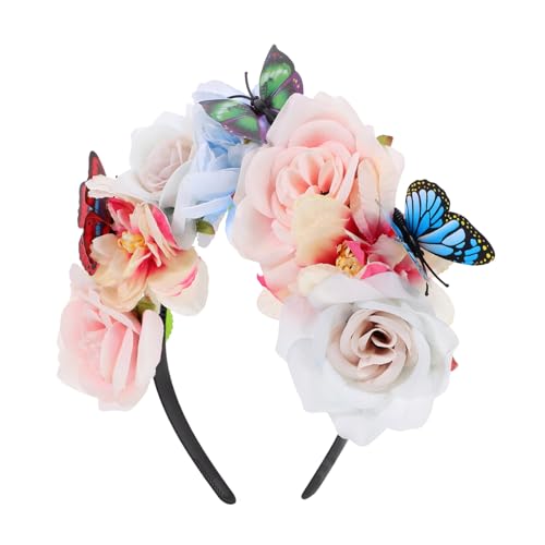 BELLIFFY Tee Haar Schmetterling Cosplay Prom Stirnband Simulation Halloween Blume Party Kopf Simulierte Dekoration von BELLIFFY