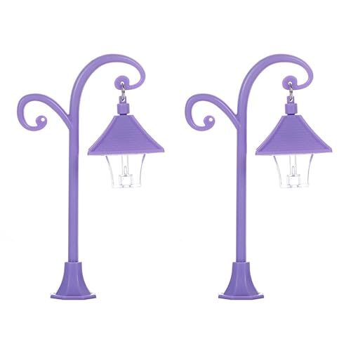 BELOWSYALER 2 Stück Miniatur Puppenhaus Straßenlaterne für realistische Dekoration und handgefertigte Handwerker Enthusiasten Weg Modell Licht von BELOWSYALER