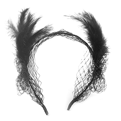 BELOWSYALER Böhmisches Haarband mit Federn und Netz-Dekoren, ethnisches Netz-Dekor, Stirnband für Mädchen, Festival, Cosplay, Party, ethnische Stirnbänder für Frauen von BELOWSYALER