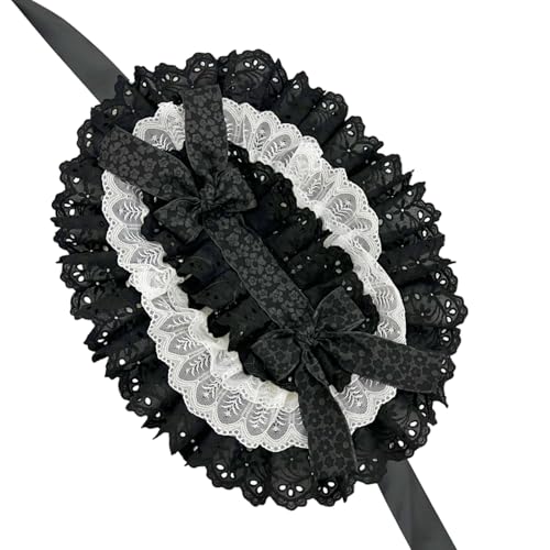 BELOWSYALER Florale Spitzenhaube für Anime-Enthusiasten, Punk, Hochzeiten, Anime, Konventionen, verstellbare Stirnbänder, modischer Kopfschmuck BELOWSYALER Florale Spitzenhaube für Anime-Enthusiasten, Punk, Hochzeiten, Anime, Konventionen, verstellbare Stirnbänder, modischer Kopfschmuck von BELOWSYALER