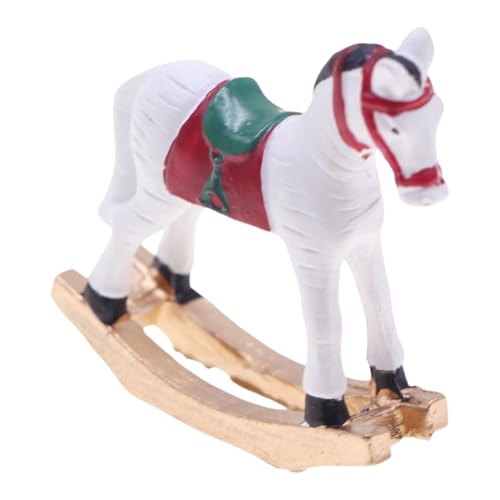 BELOWSYALER Handgeschnitztes Miniatur-Weihnachts-Pferd-Ornament aus Holz, sichere Dekoration für Puppenhäuser von BELOWSYALER