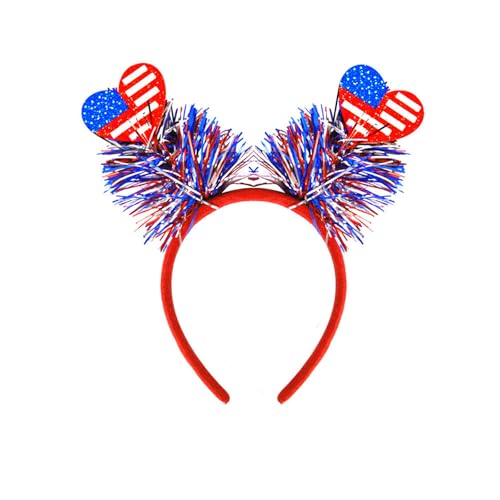 BELOWSYALER Independence Days Haarreif mit doppeltem Herz-Design, patriotisches Kostümzubehör für Familienfeiern und Grillabende BELOWSYALER Independence Days Haarreif mit doppeltem Herz-Design, patriotisches Kostümzubehör für Familienfeiern und Grillabende von BELOWSYALER