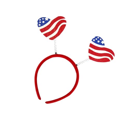 BELOWSYALER Independence Days Haarreif mit doppeltem Herz-Design, patriotisches Kostümzubehör für Familienfeiern und Grillabende BELOWSYALER Independence Days Haarreif mit doppeltem Herz-Design, patriotisches Kostümzubehör für Familienfeiern und Grillabende von BELOWSYALER