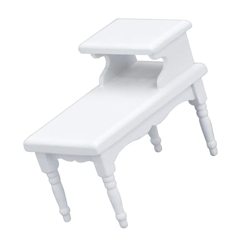 BELOWSYALER Miniatur-Couchtisch für Puppenhäuser im Maßstab 1:12, zweistöckig, für Wohnzimmer-Dekorationen und Szenen-Display-Zubehör von BELOWSYALER