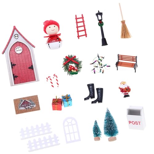 BELOWSYALER Miniatur-Feentür-Zwerge-Set für Puppenhäuser, Weihnachtsdorf, Kunstharz, Handwerk, Tischdekoration von BELOWSYALER