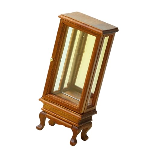 BELOWSYALER Miniatur-Glastürschrank im Maßstab 1:12 für Puppenhäuser, Dekoration und Sammlerstück, Zubehör, Szenendekoration von BELOWSYALER