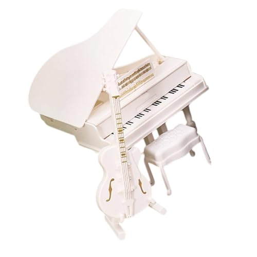 BELOWSYALER Puppenhäuser Miniatur-Musikzimmer-Set mit Klavier-/Cellohocker, Holz, Musikinstrument-Zubehör für Szene von BELOWSYALER