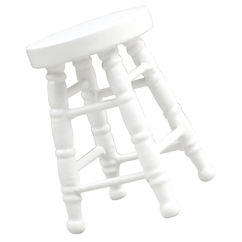 BELOWSYALER Realistischer Holzhocker Zakka Realistisches Rollenspiel für Rollendisplay Hocker Modell Vintage Hocker 1:12 Puppenhaus von BELOWSYALER