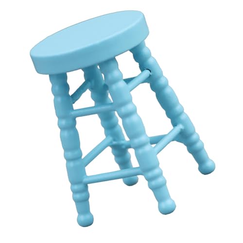 BELOWSYALER Realistischer Holzhocker Zakka Realistisches Rollenspiel für Rollendisplay Hocker Modell Vintage Hocker 1:12 Puppenhaus von BELOWSYALER