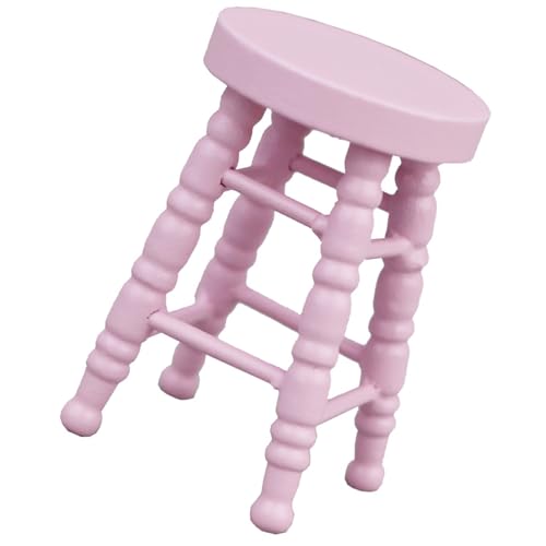BELOWSYALER Realistischer Holzhocker Zakka Realistisches Rollenspiel für Rollendisplay Hocker Modell Vintage Hocker 1:12 Puppenhaus von BELOWSYALER