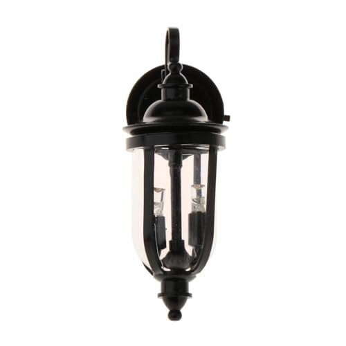 BELOWSYALER Schwarze Miniatur-Wandleuchter Modell Figur 1/12 Puppenhäuser Wandlampe Realistische Gartenlampe für Puppenhäuser Szene Display BELOWSYALER Schwarze Miniatur-Wandleuchter Modell Figur 1/12 Puppenhäuser Wandlampe Realistische Gartenlampe für Puppenhäuser Szene Display von BELOWSYALER