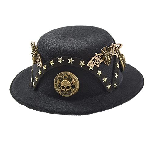 BELOWSYALER Steampunk Time Traveler Hut Steampunk Bowler Hut Top Halloween Party Zubehör Zeitreisender von BELOWSYALER