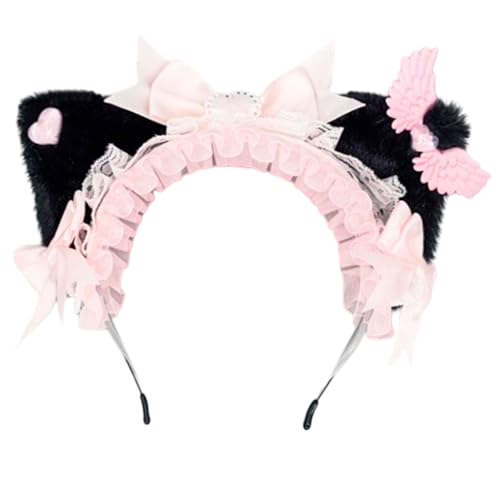 BELOWSYALER Stilvolle Kätzchen-Kopfbedeckung, Bälle, Geburtstag, Haarbänder, lustige Kopfbedeckung, Halloween-Schleifen, bezaubernde Haar-Kopfbedeckung, Cosplay, Katzenohren BELOWSYALER Stilvolle Kätzchen-Kopfbedeckung, Bälle, Geburtstag, Haarbänder, lustige Kopfbedeckung, Halloween-Schleifen, bezaubernde Haar-Kopfbedeckung, Cosplay, Katzenohren von BELOWSYALER