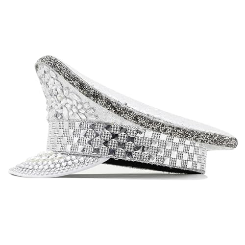 BELOWSYALER Strass-Marine-Zylinderhut mit Nieten, große Krempe, Hut für Jugendliche, Erwachsene, Themenparty, Musikfestival, Fotoshootings, Requisiten BELOWSYALER Strass-Marine-Zylinderhut mit Nieten, große Krempe, Hut für Jugendliche, Erwachsene, Themenparty, Musikfestival, Fotoshootings, Requisiten von BELOWSYALER