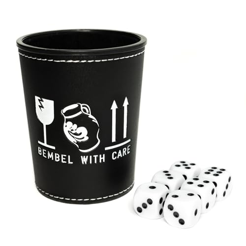 BEMBEL WITH CARE - Würfelbecher inkl. 6 Würfel in edelem Schwarz von BEMBEL WITH CARE