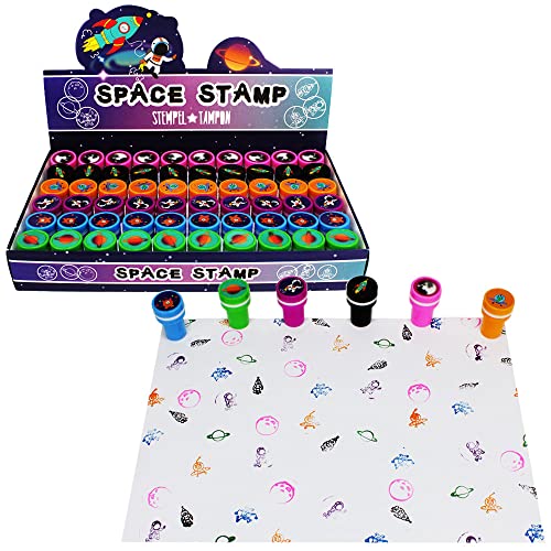 BEMIRO 6X Stempel Weltraum Astronaut für Kindergeburtstag Give Aways, 6 Stück, Stempelset, Stempel, Stempel Kinder Set, Kinder Stempel, Bastelbedarf, Kinder Bastelbedarf, Mitgebsel von BEMIRO