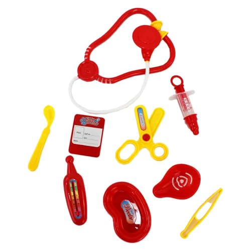BEMIRO Arzt-Spielset für Kinder, 9-teiliges Doktorset mit Stethoskop und Zubehör, Rollenspiel ab 3 Jahren von BEMIRO