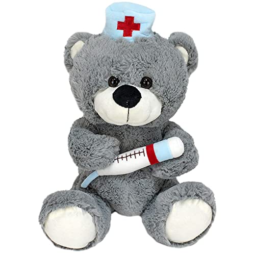 BEMIRO Arzt Teddy Kuscheltier Carl mit Spritze - ca. 30 cm, Teddybär von BEMIRO