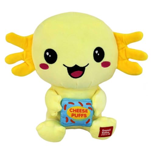 BEMIRO Axolotl Kuscheltier – 24 cm – Kawaii Look – Gesticktes Gesicht – Weich & Squishy (Gelb) von BEMIRO