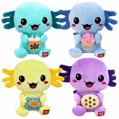 BEMIRO Axolotl Kuscheltier – 24 cm – Kawaii Look – Gesticktes Gesicht – Weich & Squishy (Set) von BEMIRO