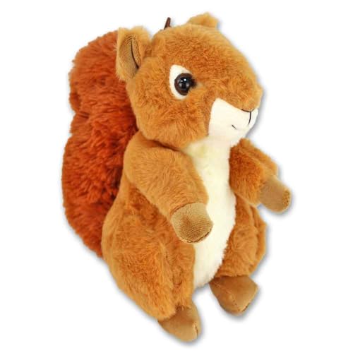 BEMIRO Eichhörnchen Kuscheltier – 20 cm – Kuschelig weich mit Schlaufe – Orange-braun & Schwarze Kunststoffaugen von BEMIRO