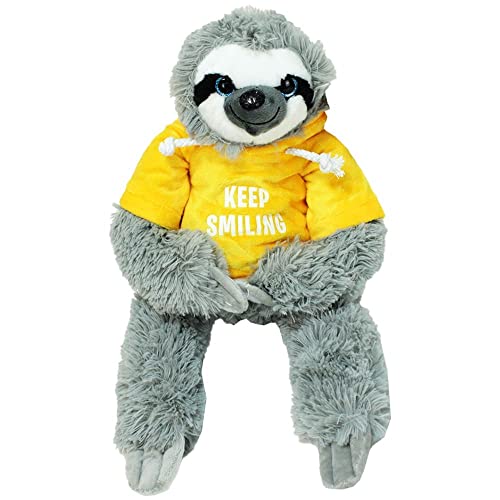BEMIRO Faultier Kuscheltier mit Pullover - gelb Keep Smiling - ca. 40 cm, Faultier Kuscheltier mit Pulli, Kletthände zum anhängen, Plüschtier Faultier mit Hoodie… BEMIRO Faultier Kuscheltier mit Pullover - gelb Keep Smiling - ca. 40 cm, Faultier Kuscheltier mit Pulli, Kletthände zum anhängen, Plüschtier Faultier mit Hoodie… von BEMIRO