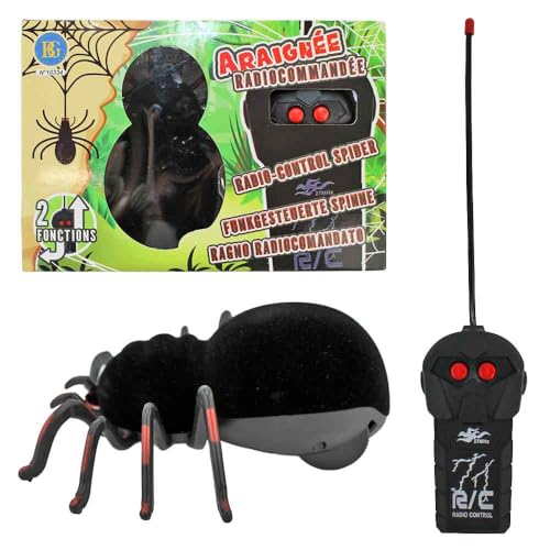 BEMIRO Ferngesteuerte Spinne – ca. 13 cm – schwarz mit Filzüberzug – einfache Steuerung mit 2 Tasten – RC Spielzeug für Kinder ab 6 Jahren – gruseliges Gadget für Spaß & Streiche BEMIRO Ferngesteuerte Spinne – ca. 13 cm – schwarz mit Filzüberzug – einfache Steuerung mit 2 Tasten – RC Spielzeug für Kinder ab 6 Jahren – gruseliges Gadget für Spaß & Streiche von BEMIRO