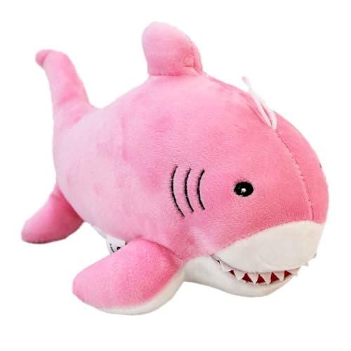 BEMIRO Hai Kuscheltier – 27 cm – Gestickte Augen – Kuschelig weich – Mit Aufhängeschlaufe (Rosa) von BEMIRO