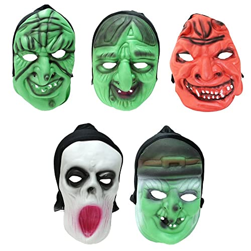 BEMIRO Halloween Masken im Set, 6 teilig, horror maske, Masken Halloween, grusel Maske, Masken Set, Halloween Party Masken, Teufel Maske, Geister Maske von BEMIRO