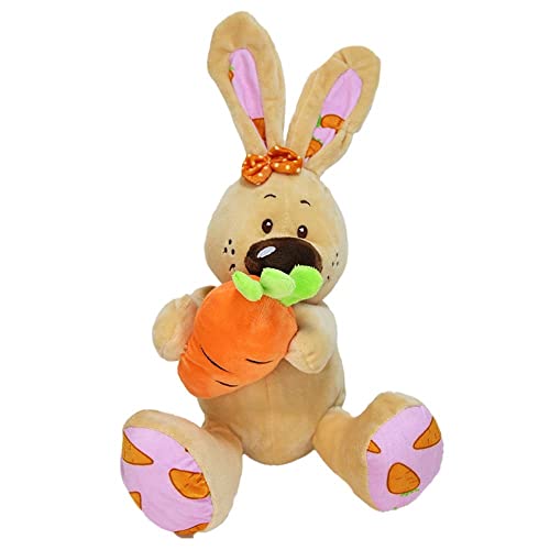 BEMIRO Hase mit Karotte Stofftier - Farbe braun - ca. 33 cm, Osterhase Kuscheltier, Plüsch Hase, Kuscheltier Hase, Stofftier Hase, Plüschtier Hase, Kleiner Hase BEMIRO Hase mit Karotte Stofftier - Farbe braun - ca. 33 cm, Osterhase Kuscheltier, Plüsch Hase, Kuscheltier Hase, Stofftier Hase, Plüschtier Hase, Kleiner Hase von BEMIRO