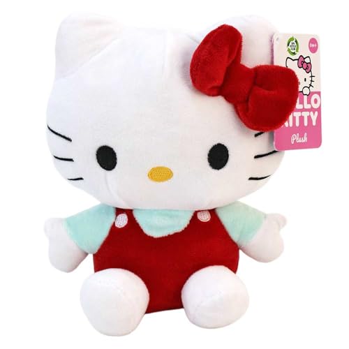 BEMIRO Katzen Kuscheltier – ca. 23 cm – weiches Stofftier aus Plüsch – mit gestickten Details – süßes Plüschtier für Kinder & Sammler – Geschenkidee Kuscheltier Katze (Rot) von BEMIRO