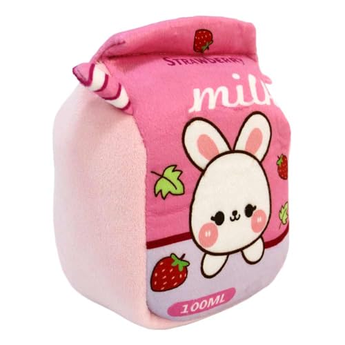 BEMIRO Kawaii Milch Kuscheltier – 15 cm – Kuschelig weich – Mit Schlaufe zum Aufhängen (Rosa) von BEMIRO
