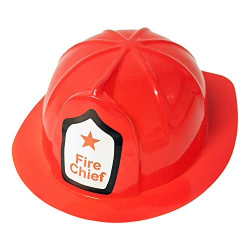 BEMIRO Kinder Feuerwehrhelm aus PVC - ca. 26 cm lang, Roter Feuerwehrhelm für Kinder, Faschingskostüm für Kinder, Feuerwehr Geburtstag, Feuerwehr Mütze von BEMIRO