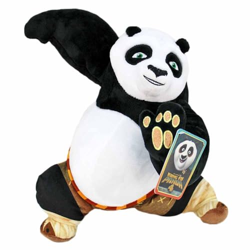 BEMIRO Kung Fu Panda 4 Kuscheltier – 30–40 cm – Original Lizenzartikel – Mit recyceltem Innenfutter (Po Kampf) von BEMIRO