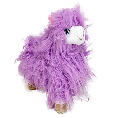 BEMIRO Langhaar Lama Kuscheltier - 26 cm - lila, Alpaka Kuscheltier, Alpaka Stofftier, Alpaka Plüschtier, Stofftier Alpaka, Lama Kuscheltier, Kuscheltier Lama von BEMIRO