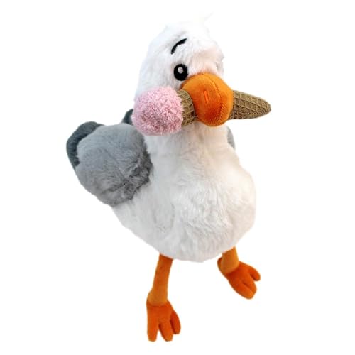BEMIRO Möwe Plüschtier – 24 cm – Mit Essen im Schnabel – Gestickte Details – Kuschelig weich (EIS) von BEMIRO