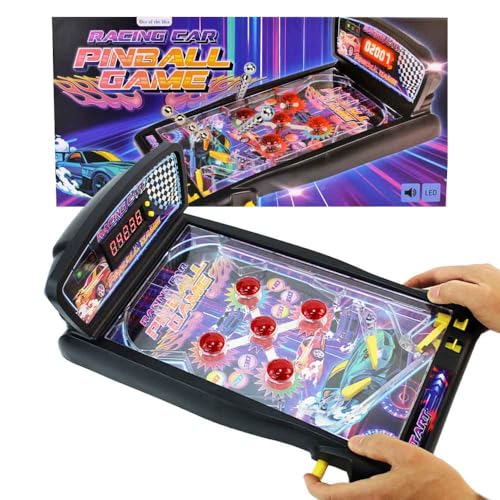 BEMIRO Pinball Flipperautomat – Retro-Tischspiel im Racing Car-Design – kompakte Größe für Kinder ab 3 Jahren – klassischer Flipper für Schreibtisch & unterwegs – sportliches Motiv BEMIRO Pinball Flipperautomat – Retro-Tischspiel im Racing Car-Design – kompakte Größe für Kinder ab 3 Jahren – klassischer Flipper für Schreibtisch & unterwegs – sportliches Motiv von BEMIRO