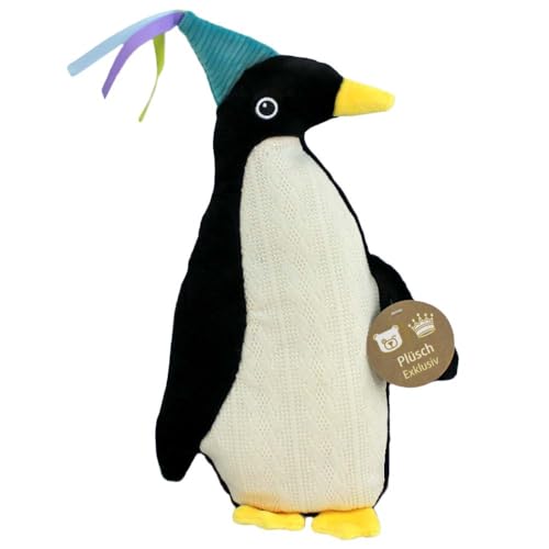 BEMIRO Pinguin Kuscheltier – 35 cm – Weich & flach in 2D-Optik – Mit gestickten Augen – Hochwertig verarbeitet von BEMIRO