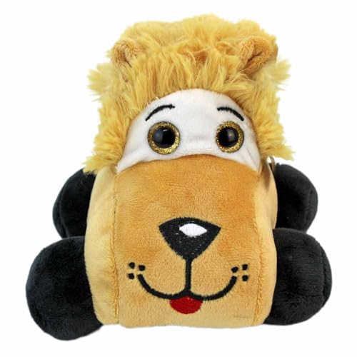 BEMIRO Plüsch-Auto mit Tiermotiv, 15 cm, Kuscheltier mit Glitzeraugen, Stoffauto für Kinder ab 3 Jahren, Sammelspielzeug (Löwe) von BEMIRO