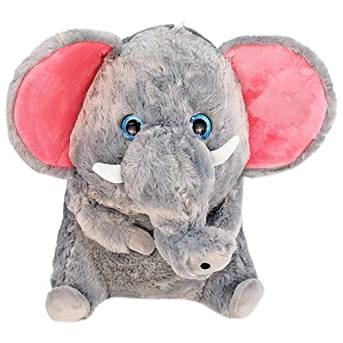 BEMIRO Plüsch Elefant Marian mit Glitzeraugen - ca. 45 cm, Premium Qualität, Flauschig weich, Elefant Kuscheltier, Elefant Plüschtier, XXL Kuscheltier Elefant von BEMIRO