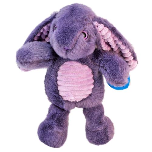 BEMIRO Plüsch Kaninchen mit Schlappohren – 23 cm – Osterhase Kuscheltier – Glitzernde Augen – Kuschelig weich – Mit Schlaufe (Lila) von BEMIRO