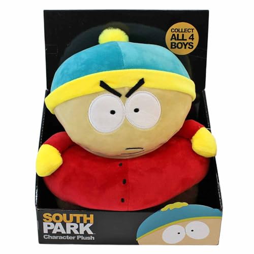 BEMIRO Plüschfiguren im Cartoon-Stil – ca. 25 cm – 4 Charaktere wählbar – hochwertig verarbeitet mit Stickdetails – kuschelige Fanartikel zum Sammeln & Verschenken – Original Lizenzprodukt (Cartman) von BEMIRO