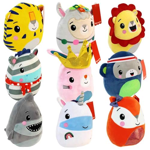 BEMIRO Plüschtiere – 20 cm – Kuschelig weich & Squishy – Gestickte Augen – 9 Verschiedene Tiere wählbar (Display) von BEMIRO