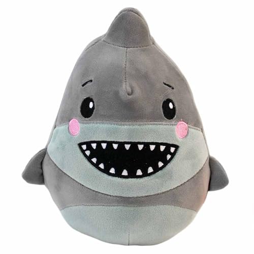 BEMIRO Plüschtiere – 20 cm – Kuschelig weich & Squishy – Gestickte Augen – 9 Verschiedene Tiere wählbar (Hai) von BEMIRO