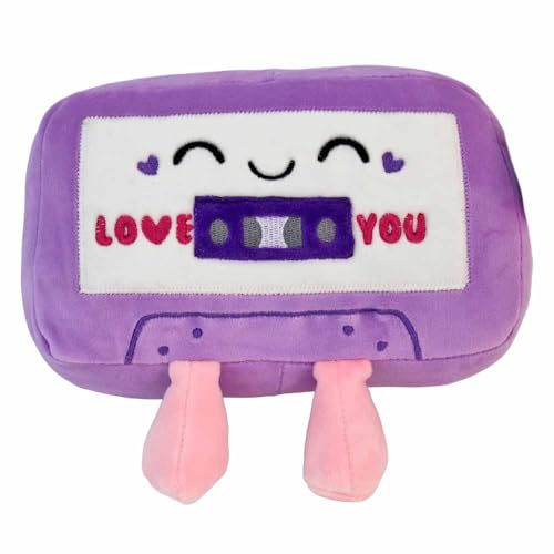 BEMIRO Retro Kawaii Kuscheltiere – 20 cm – Squishy & weich Plüschtier (Kassette Love You) von BEMIRO