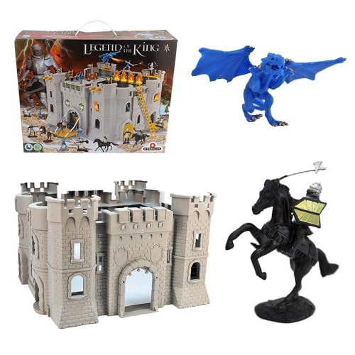 BEMIRO Ritterburg mit Figuren und Drachen - 40 x 40 cm mit Ritterfiguren Drachen un Pferde BEMIRO Ritterburg mit Figuren und Drachen - 40 x 40 cm mit Ritterfiguren Drachen un Pferde von BEMIRO