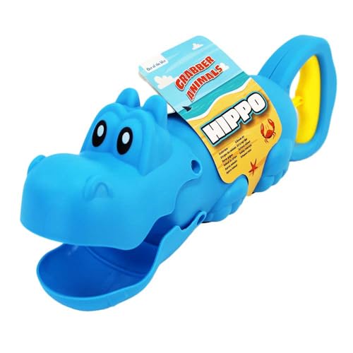 BEMIRO Sandgreifer für Kinder – 34 cm – Greifer-Spielzeug im Tiermotiv – Hochwertig verarbeitet – Ideal für Strand & Garten (Nilpferd) von BEMIRO