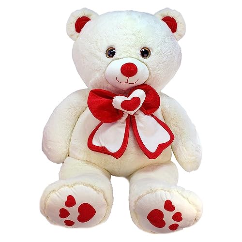 BEMIRO Teddy 110 cm in weiß mit Schleife um den Hals BEMIRO Teddy 110 cm in weiß mit Schleife um den Hals von BEMIRO