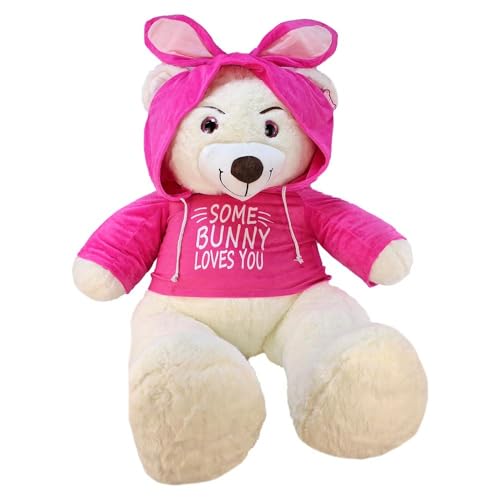 BEMIRO Teddy mit Kleidung XXL Some Bunny Loves You - ca. 120 cm von BEMIRO