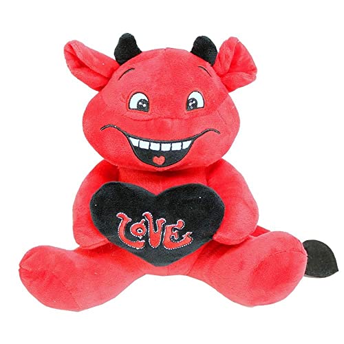 BEMIRO Teufel Plüschtier grinsend - ca. 22 cm, roter Teufel Plüschtier, Teufelchen Plüsch, Stimmungs Kuscheltier, Teufelchen Kuscheltier, Teufel Figur, Teufel von BEMIRO